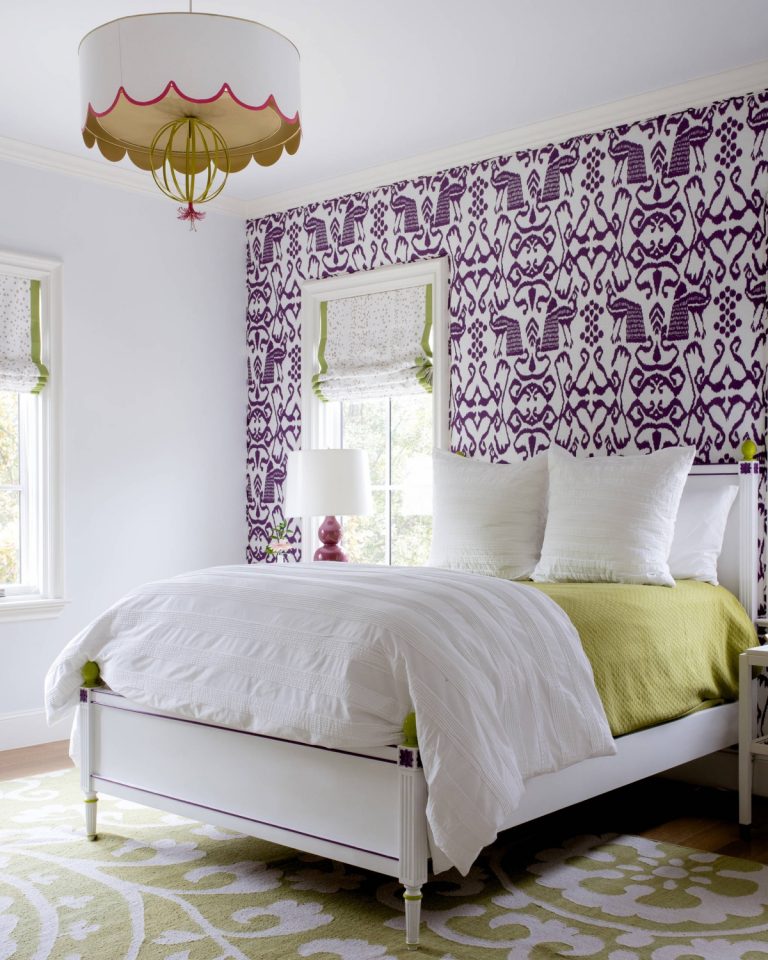 Purple and green bedroom | Interior Design Ideas