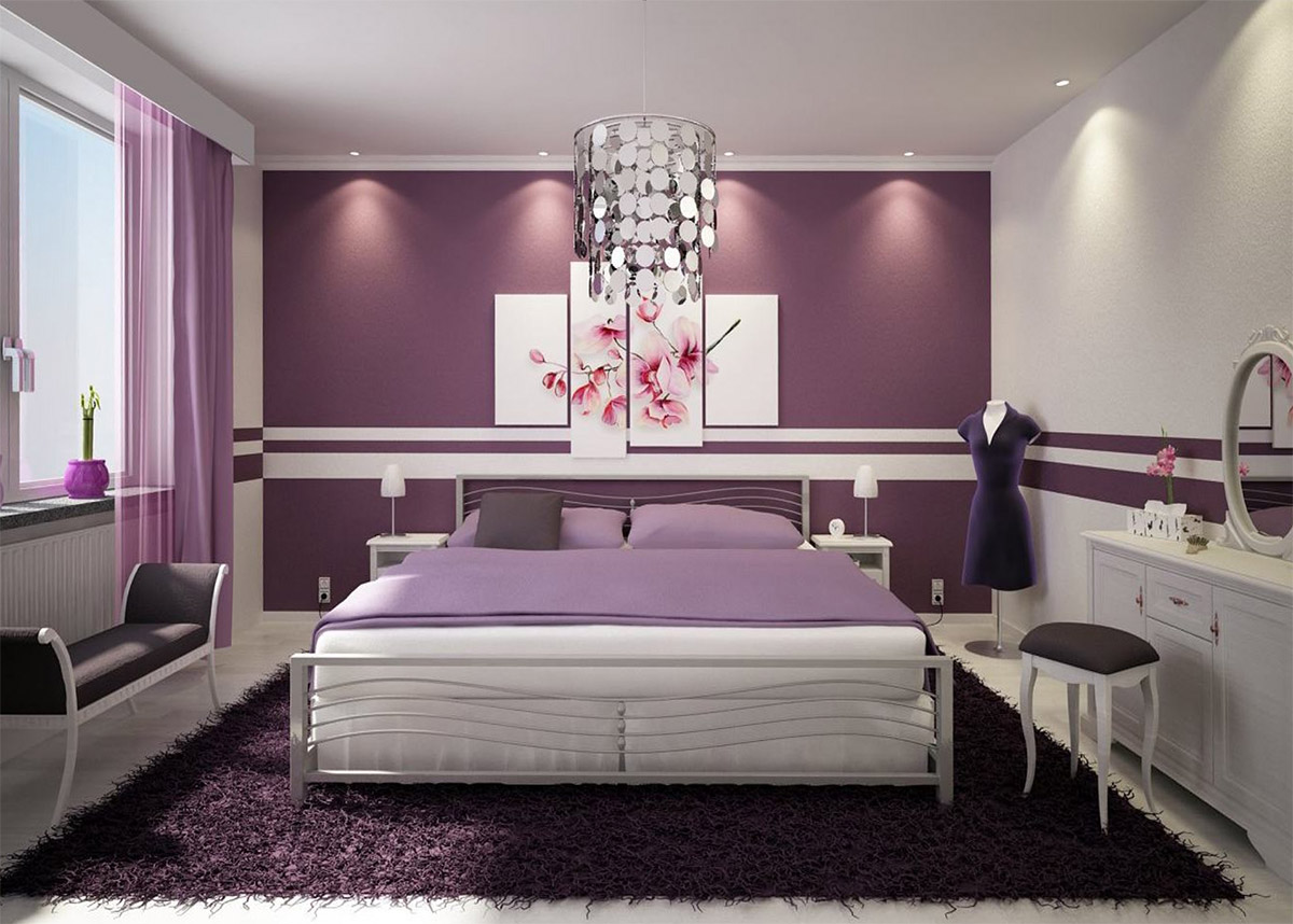 grey and purple bedroom ideas