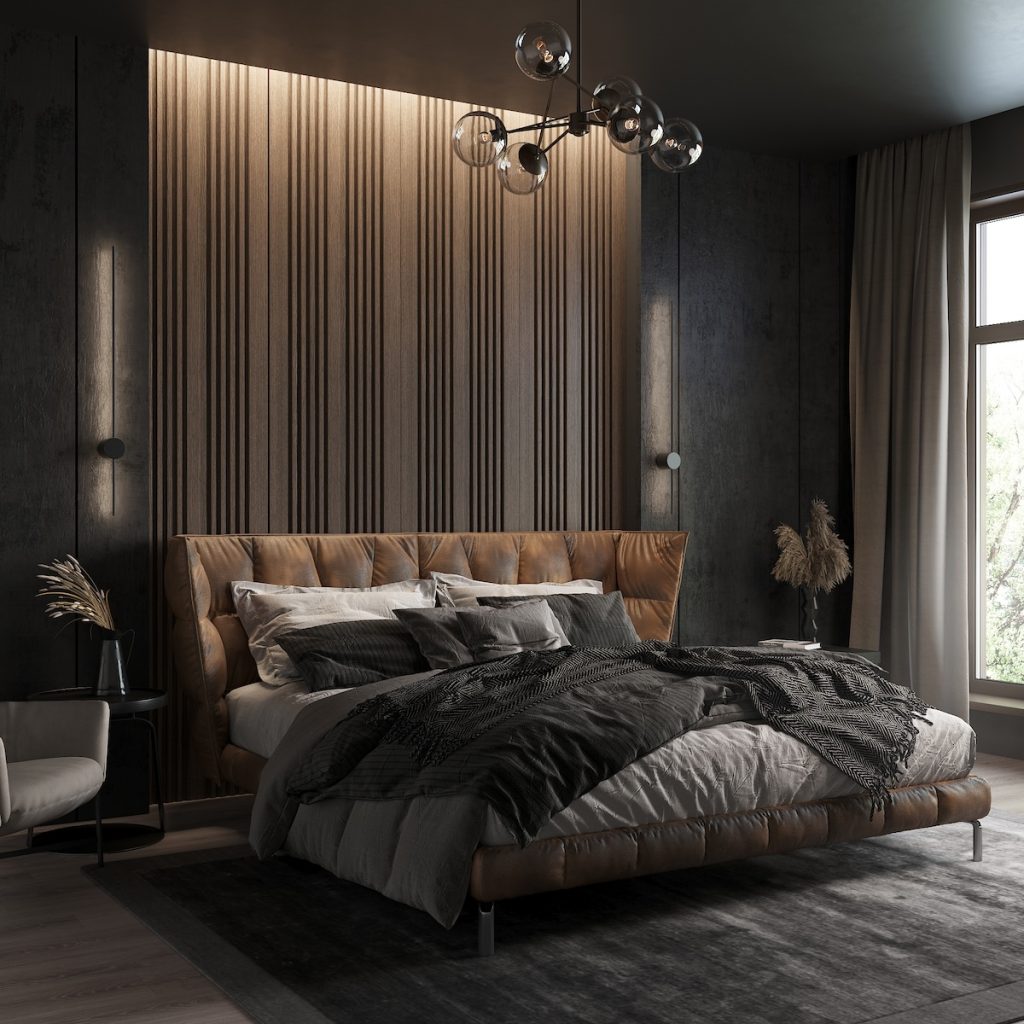 luxurious black bedroom