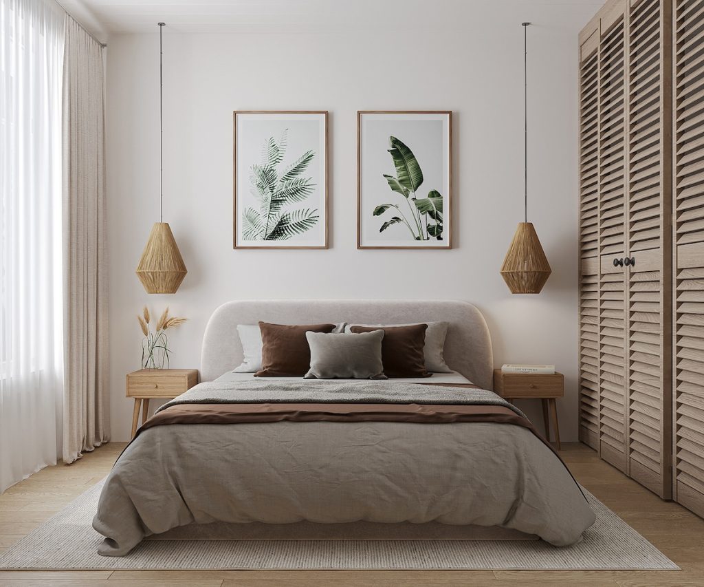 luxury botanical bedroom