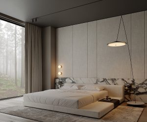 luxury gray and white bedroom