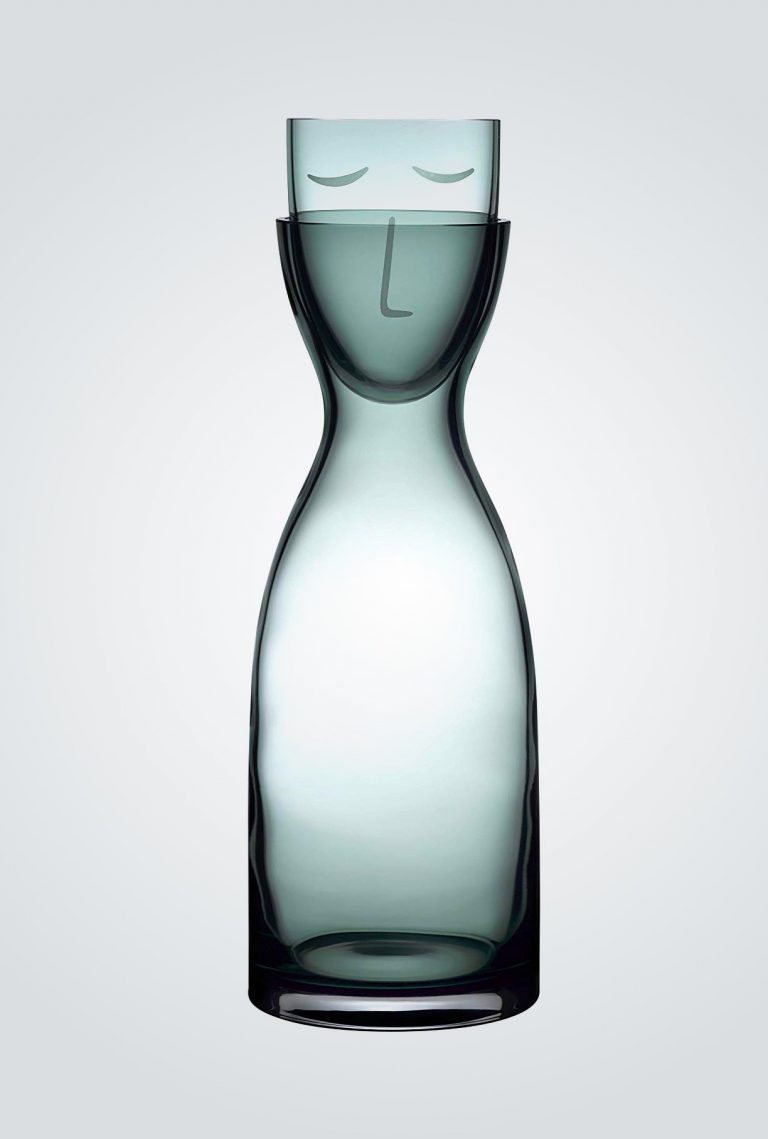 Bedside Glass Carafe With Glass And Face Mr. & Mrs. Night Carafe Set ...