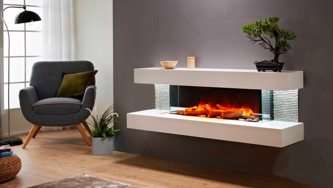 living room modern fireplace