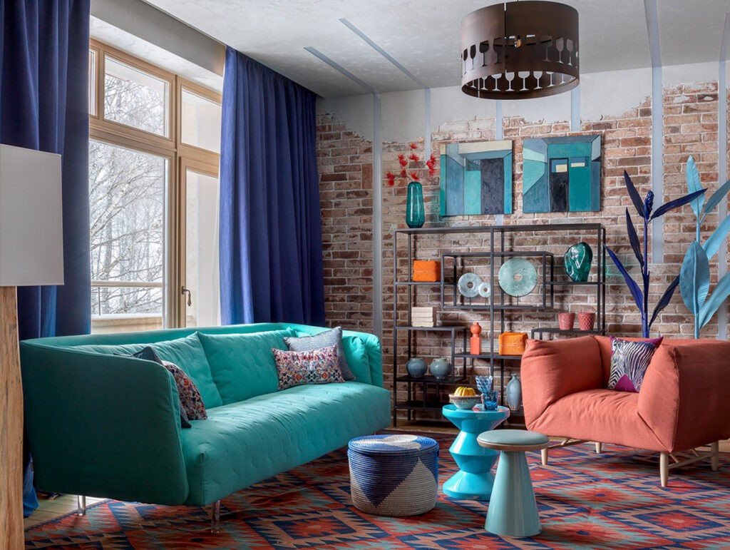 Blue and orange decor | Interior Design Ideas