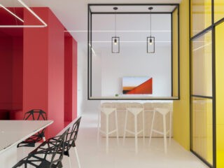 Mondrian Inspired Interior With Modern Geometric Accents