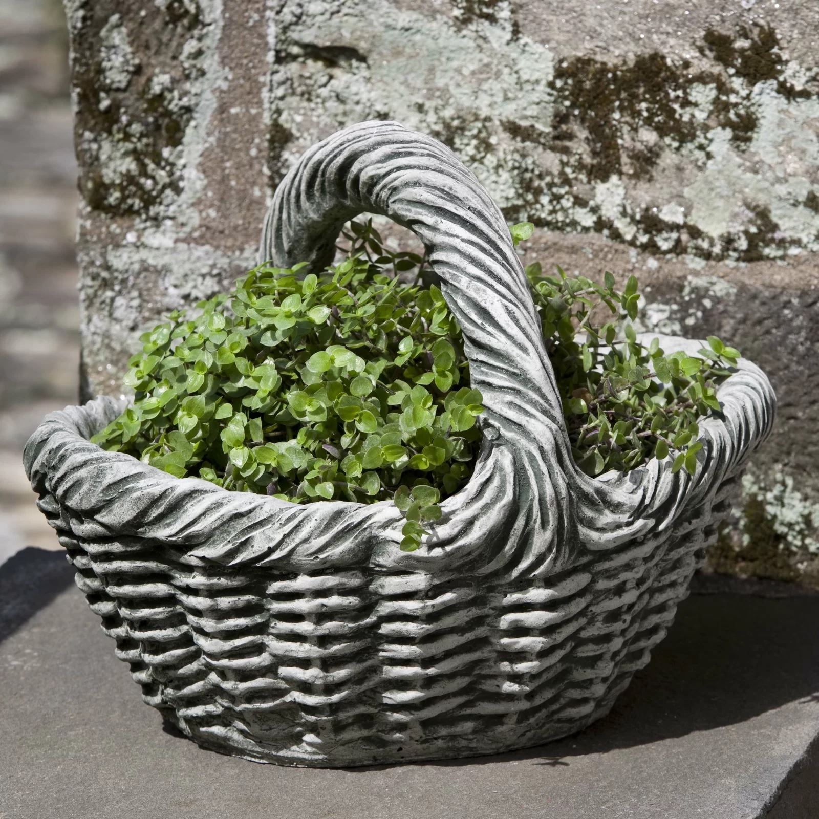 Basket garden statue planter