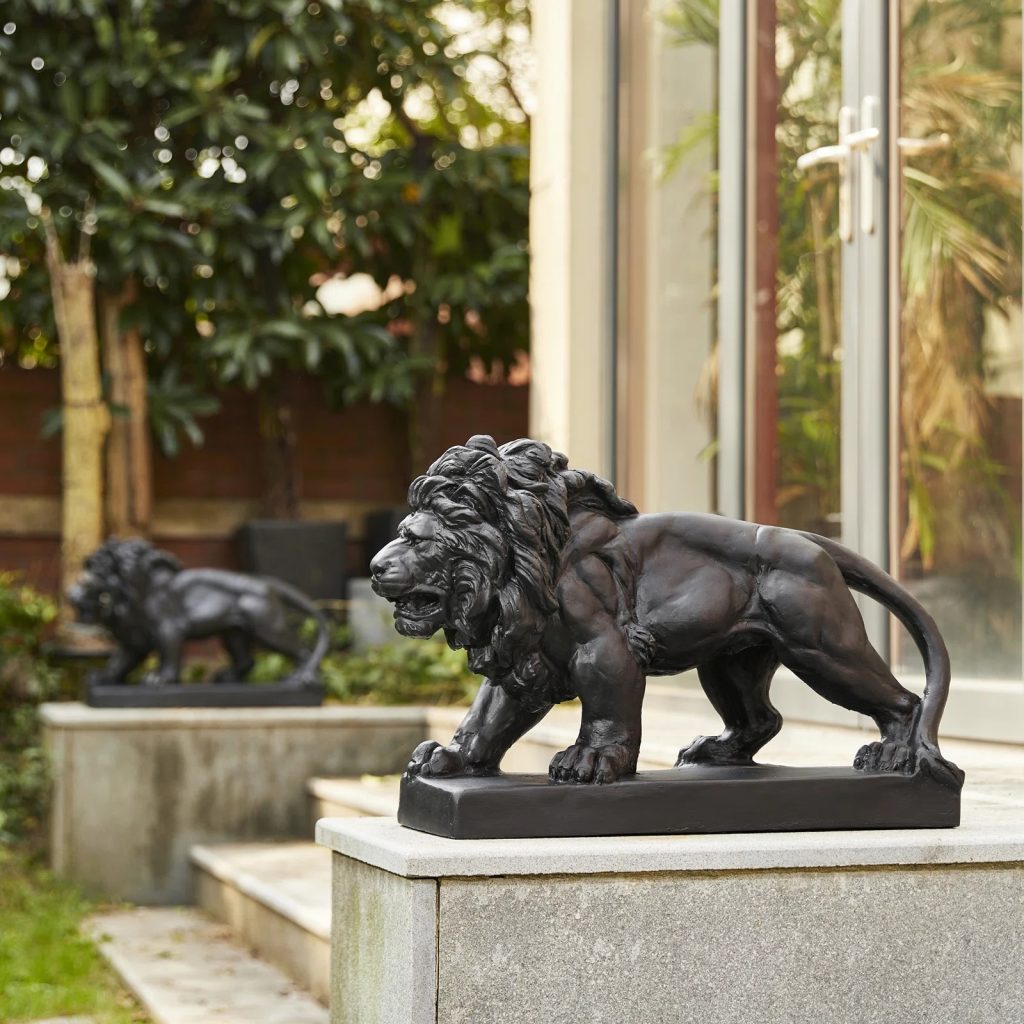 Lion statues at entryway