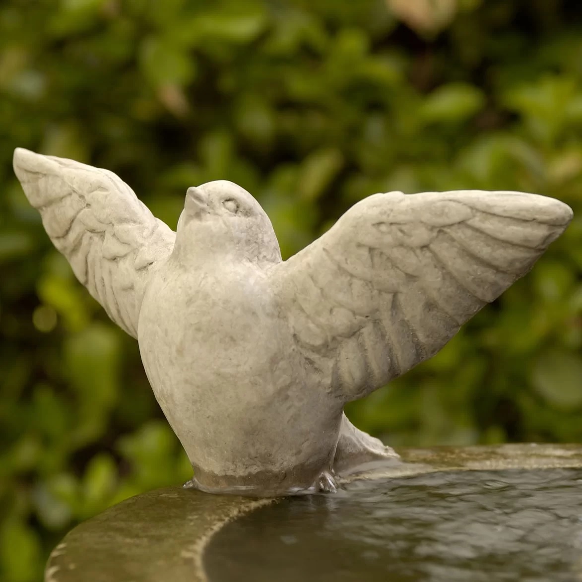 Bird garden statue with outstretched wings