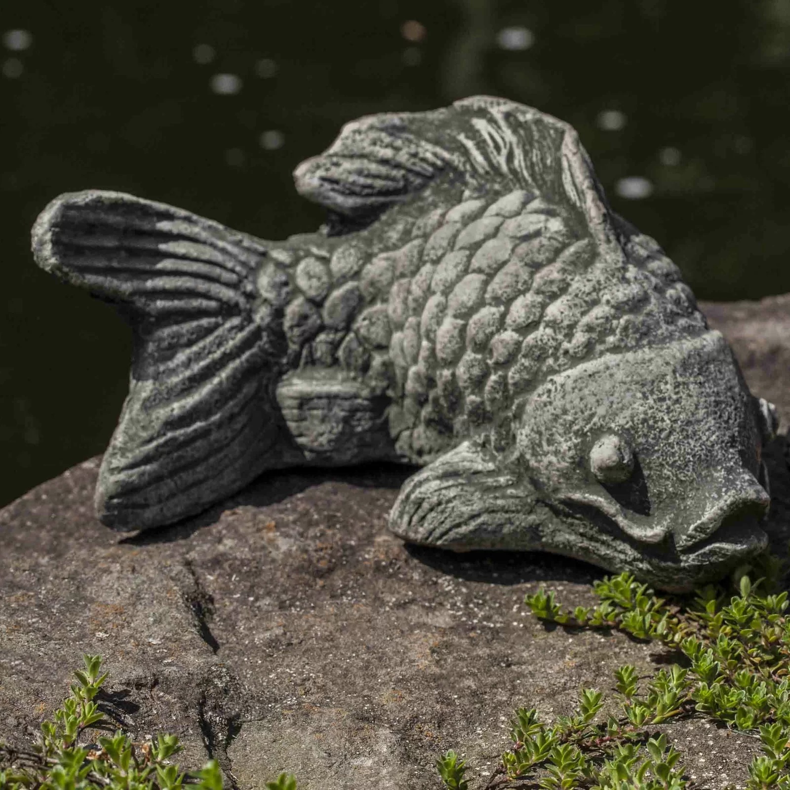 Koi garden statue