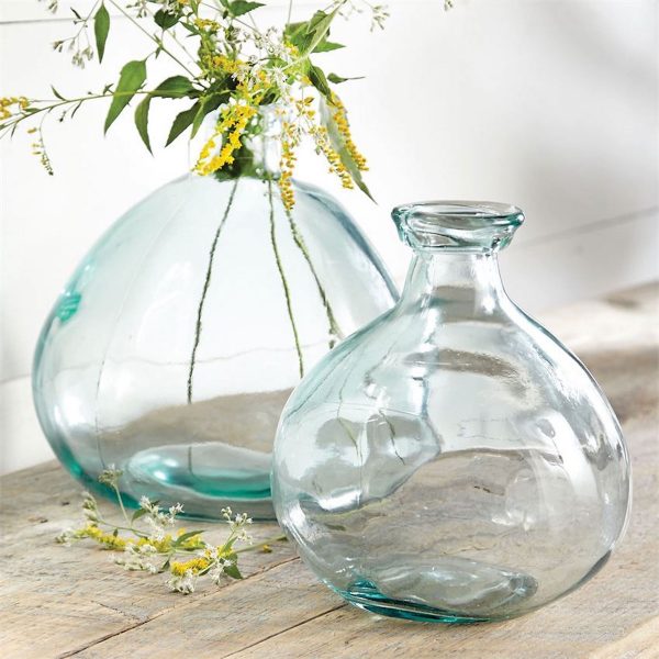 Small Clear Glass Vase Floral Vase House Shaped for Table