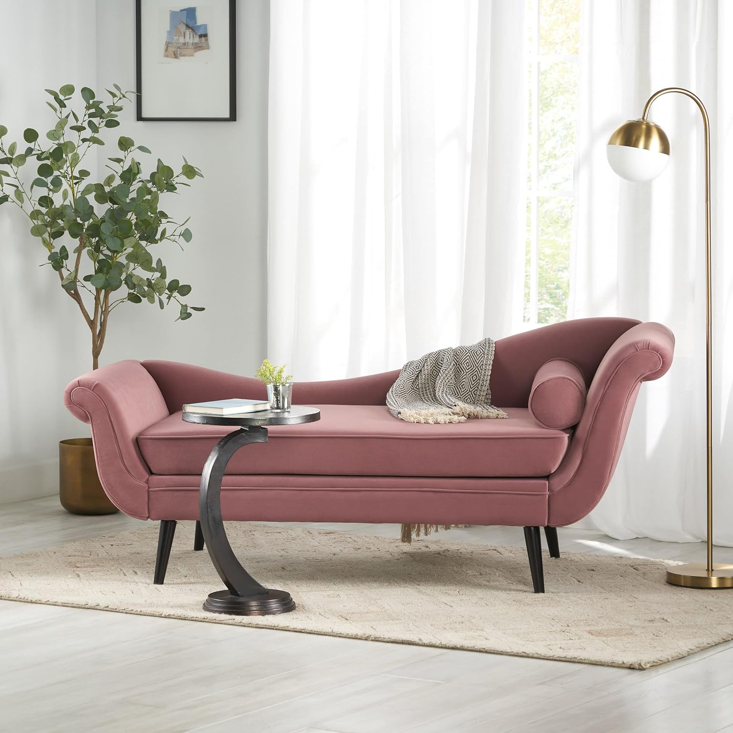 Pink classic chaise lounge