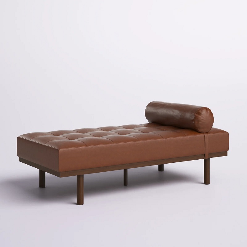 Mid century faux leather chaise