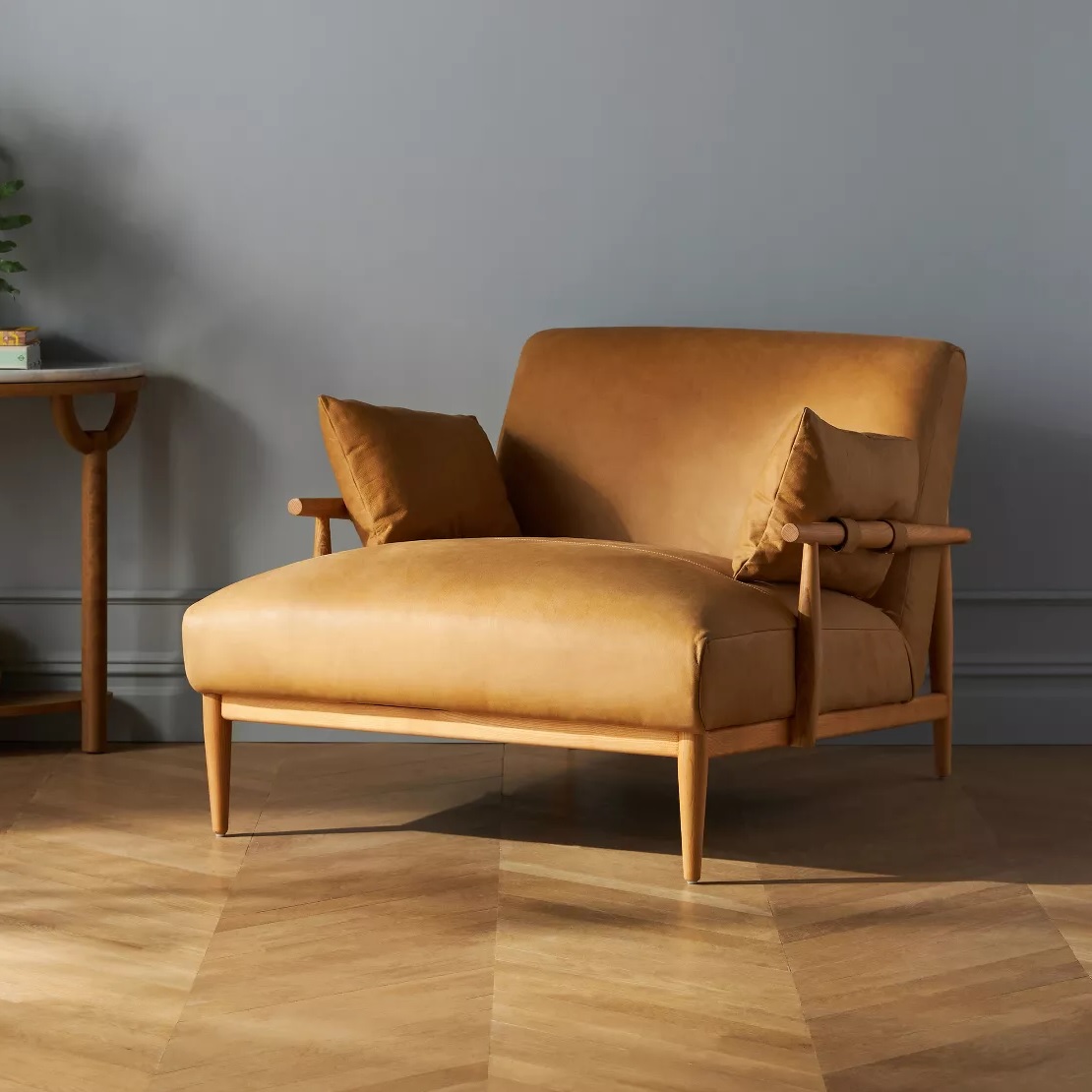 Nubuck armchair chaise lounge