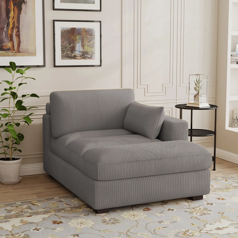 Large modern grey chaise