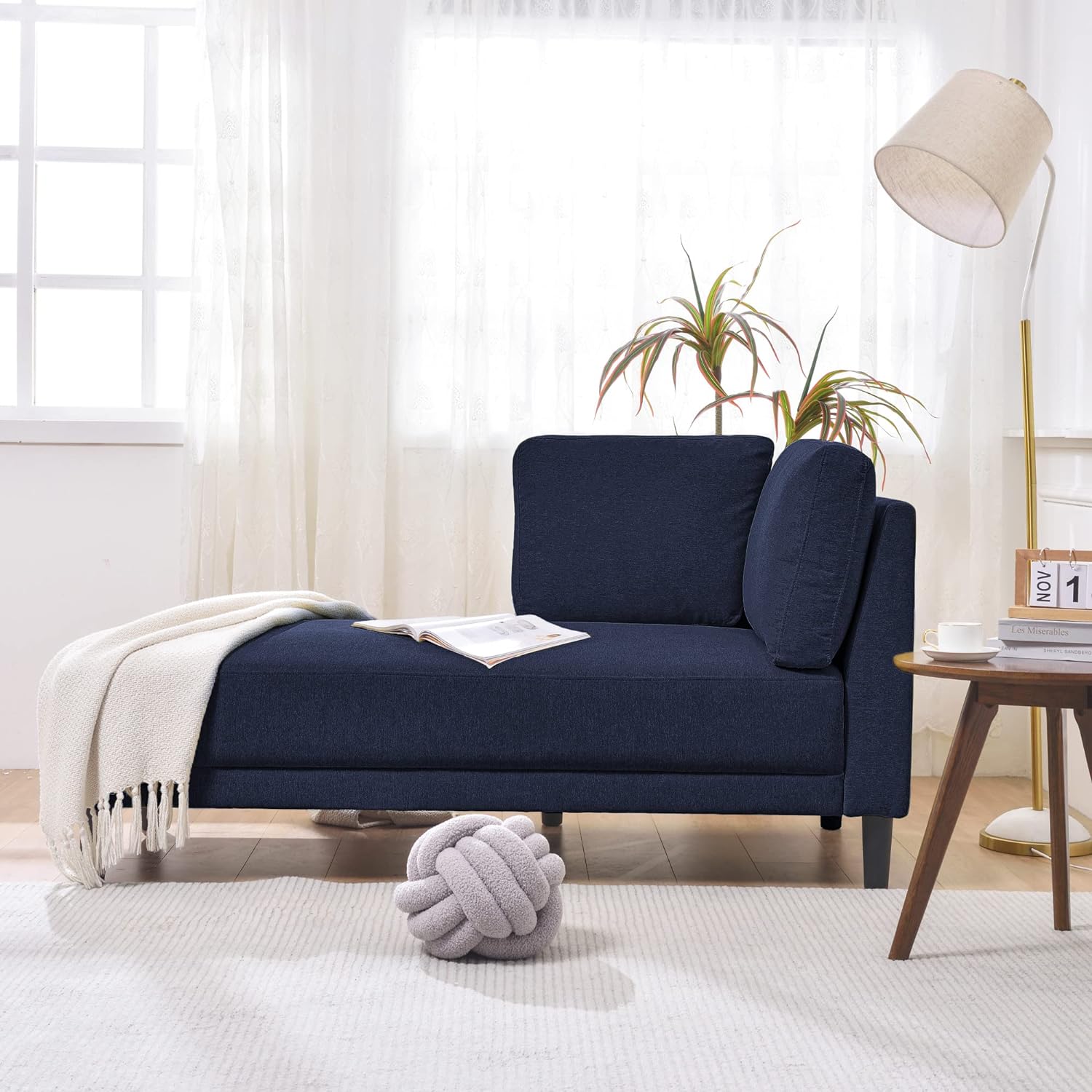 Dark blue chaise lounge