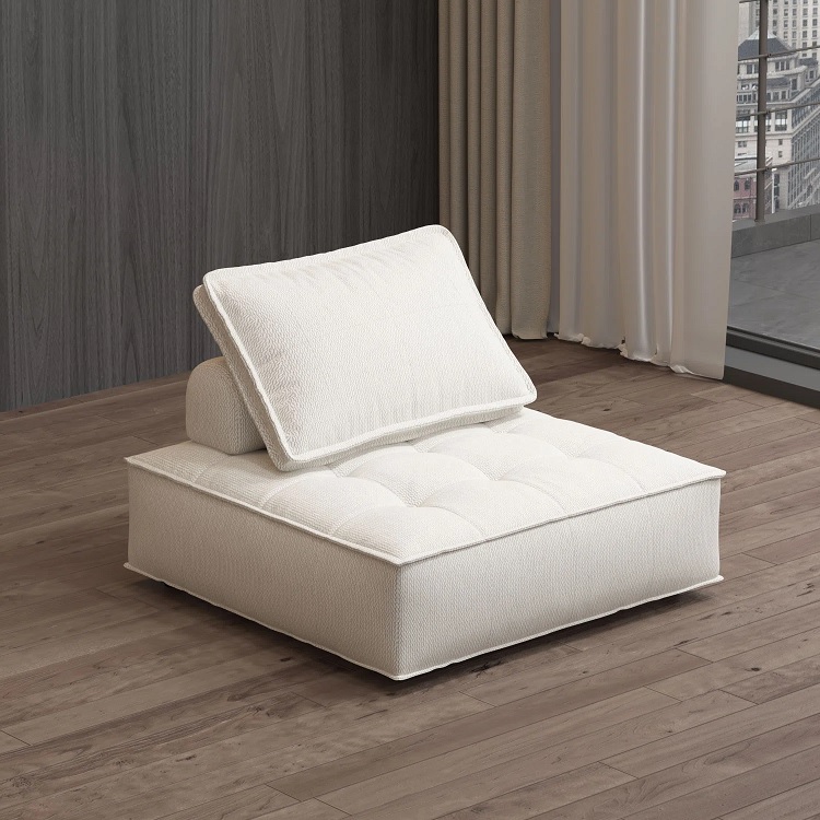 Ultramodern small white chaise