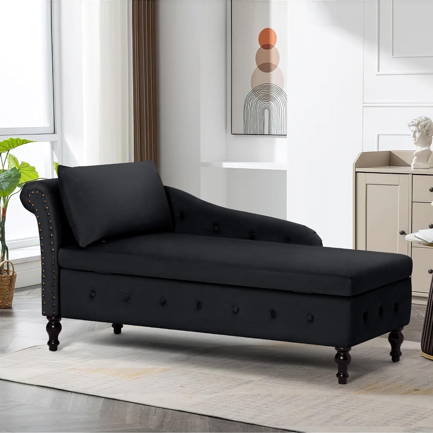 All-black chaise lounge