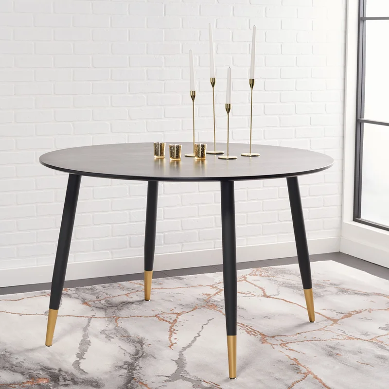 Black and gold round dinning table