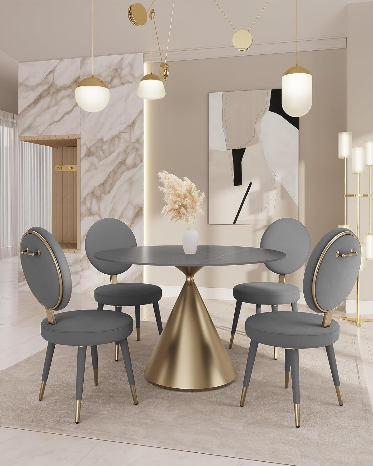 Cone pedestal round dinning table