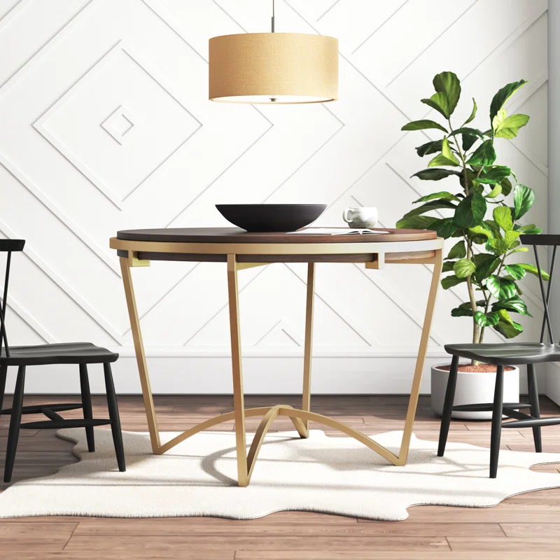 Gold round dinning table