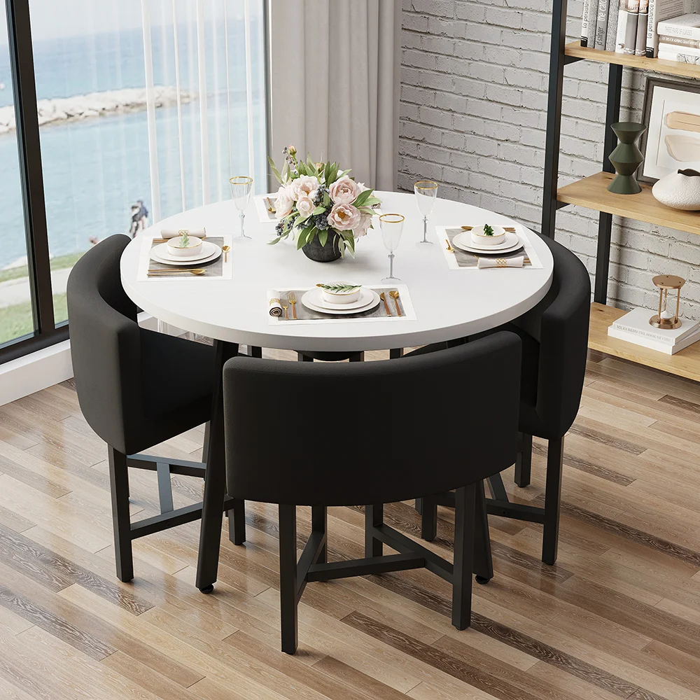 Small nesting round dining table set