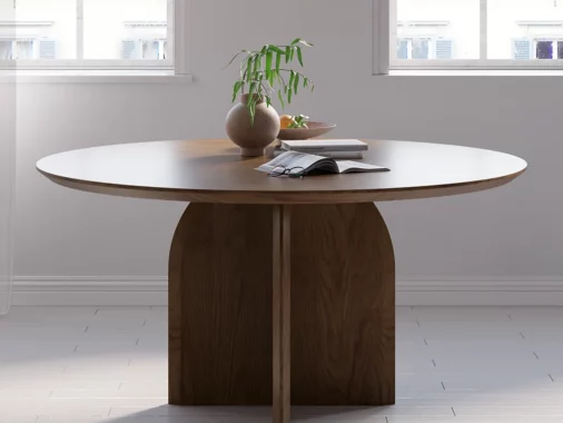 Walnut round dining table