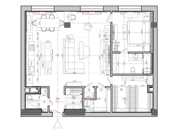 Living Room Layout With 2 Diagonal Entrance