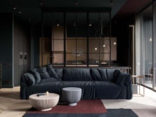 2 Small Apartment Layouts With Deliciously Dark Decor Ideas