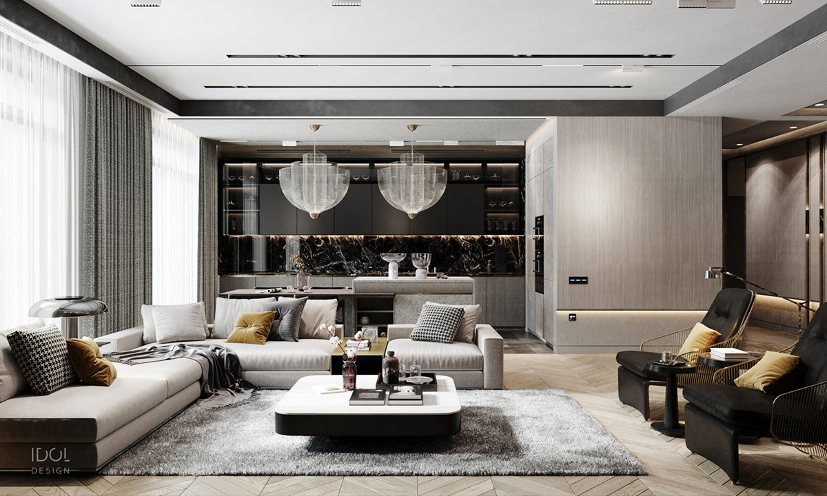 Luxury Grey And Gold Living Room