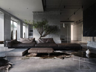 Darkly Designer Interiors Decked Out In Stone, Marble And Concrete