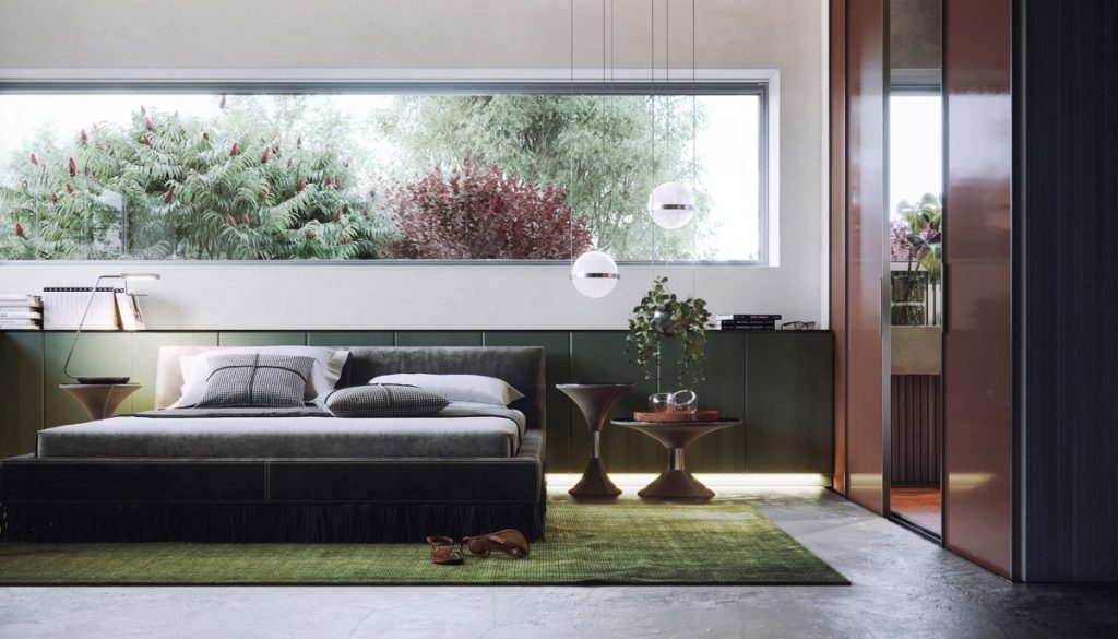 dark sage green bedroom concept