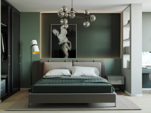 dark sage green bedroom walls