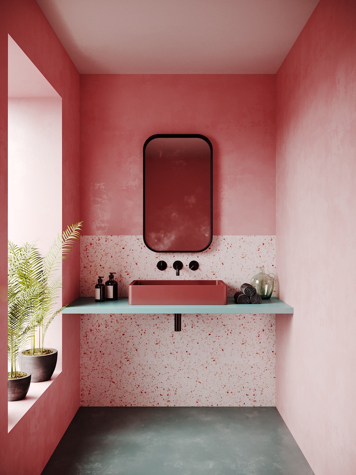 How To Make A Pink Bathroom Look Modern 