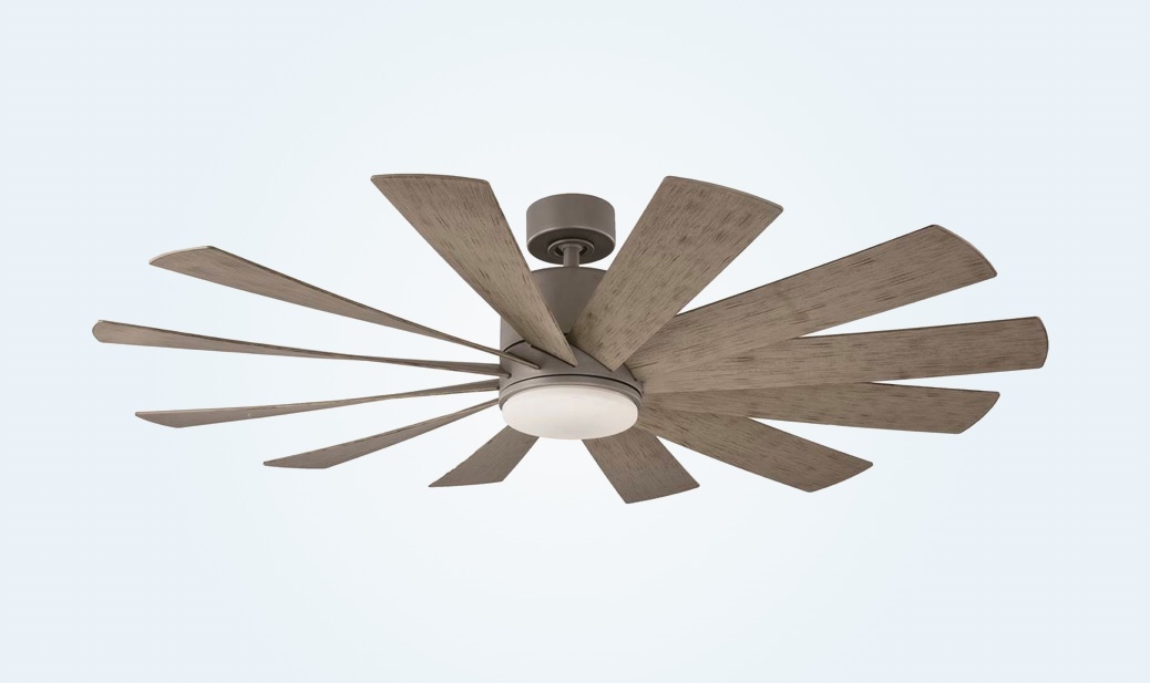 Illuminated ceiling fan with voice controls