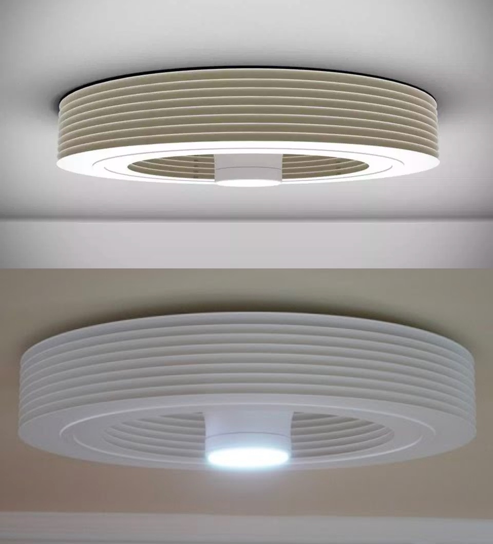 Bladeless ceiling fan with light