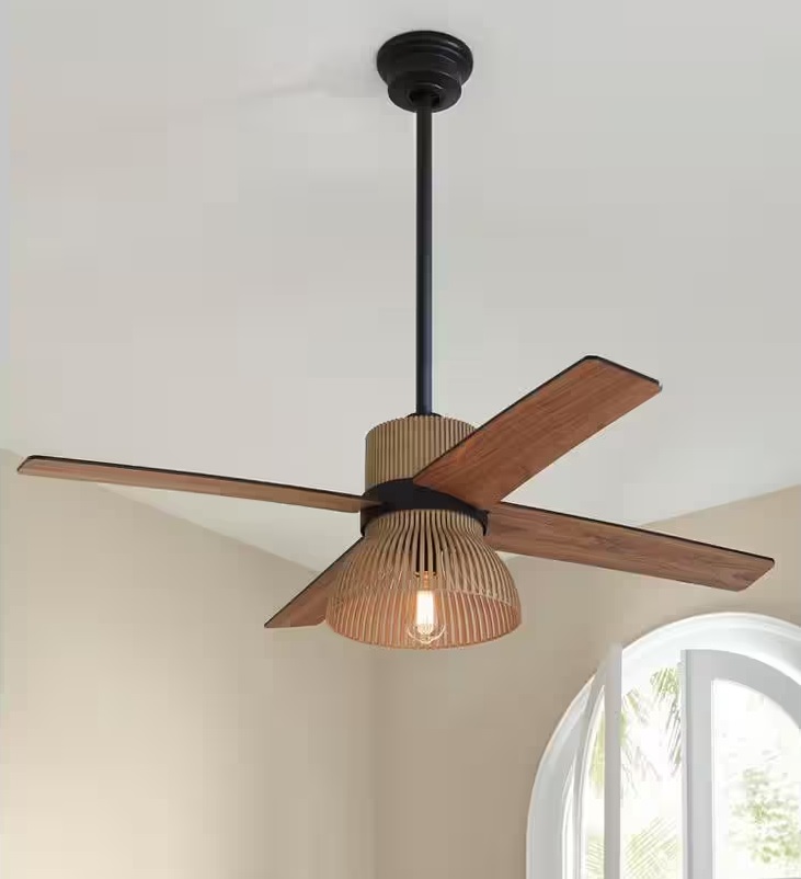 Mid-century style ceiling fan with light