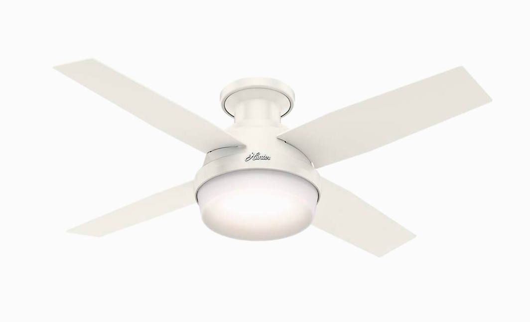 White ceiling fan with light