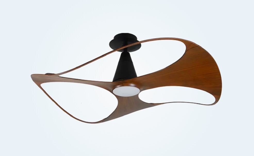 Abstract ceiling fan with light