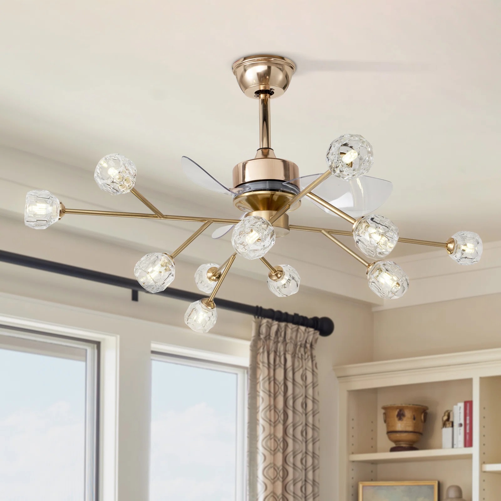 Sputnik chandelier ceiling fan