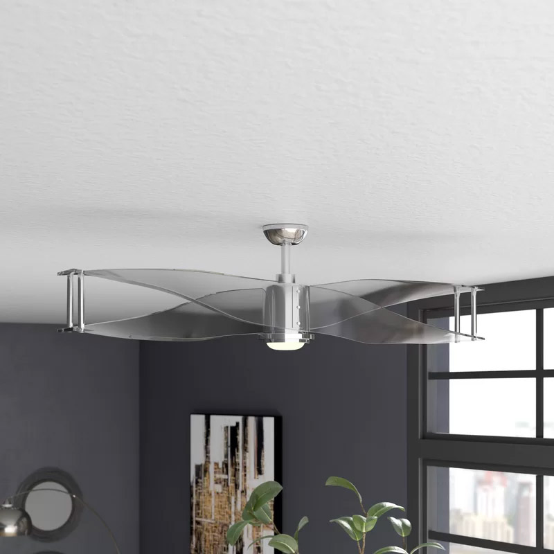 Ceiling fan with transparent propeller