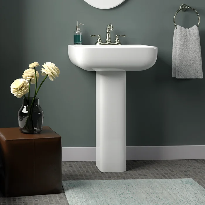 iconic classic white pedestal sink