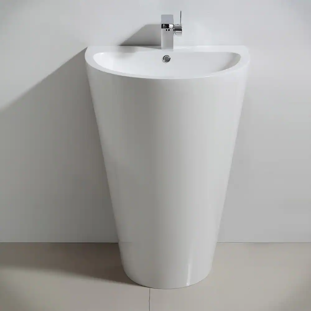 modern white pedestal sink