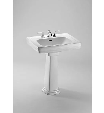 traditional vintage white pedestal sink