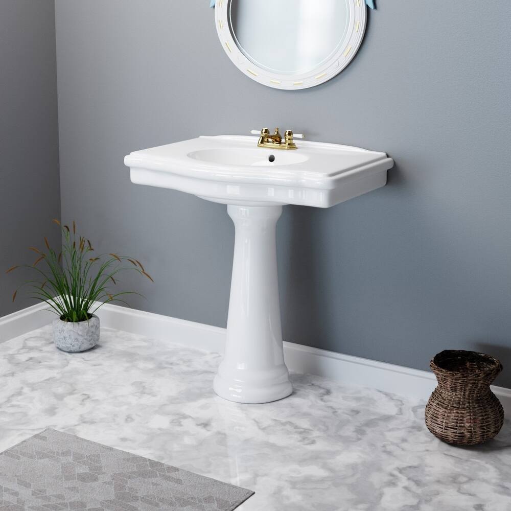 vintage wide pedestal sink