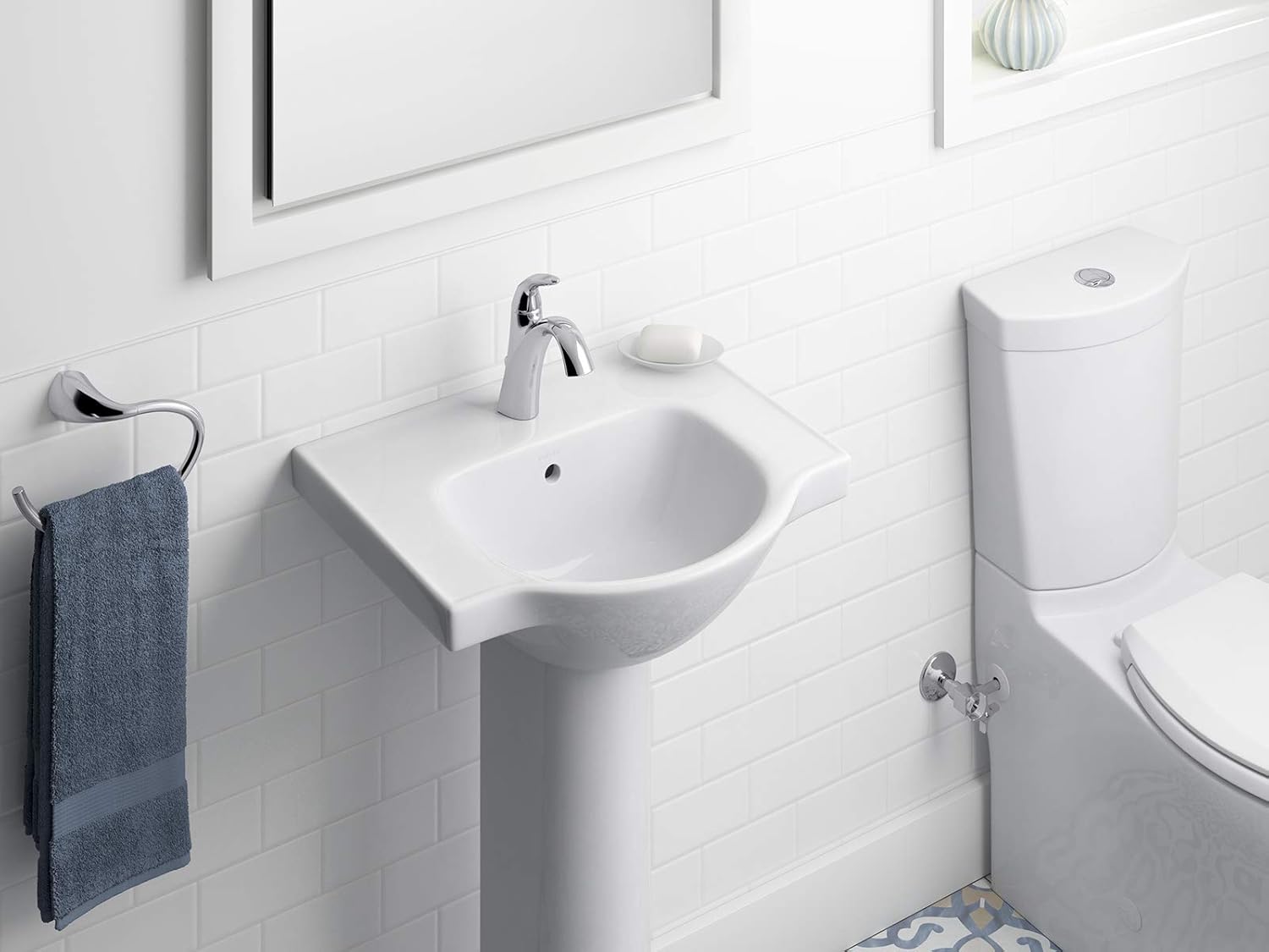 white round kohler pedestal sink