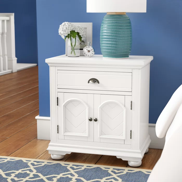 White Brisco Bedside table