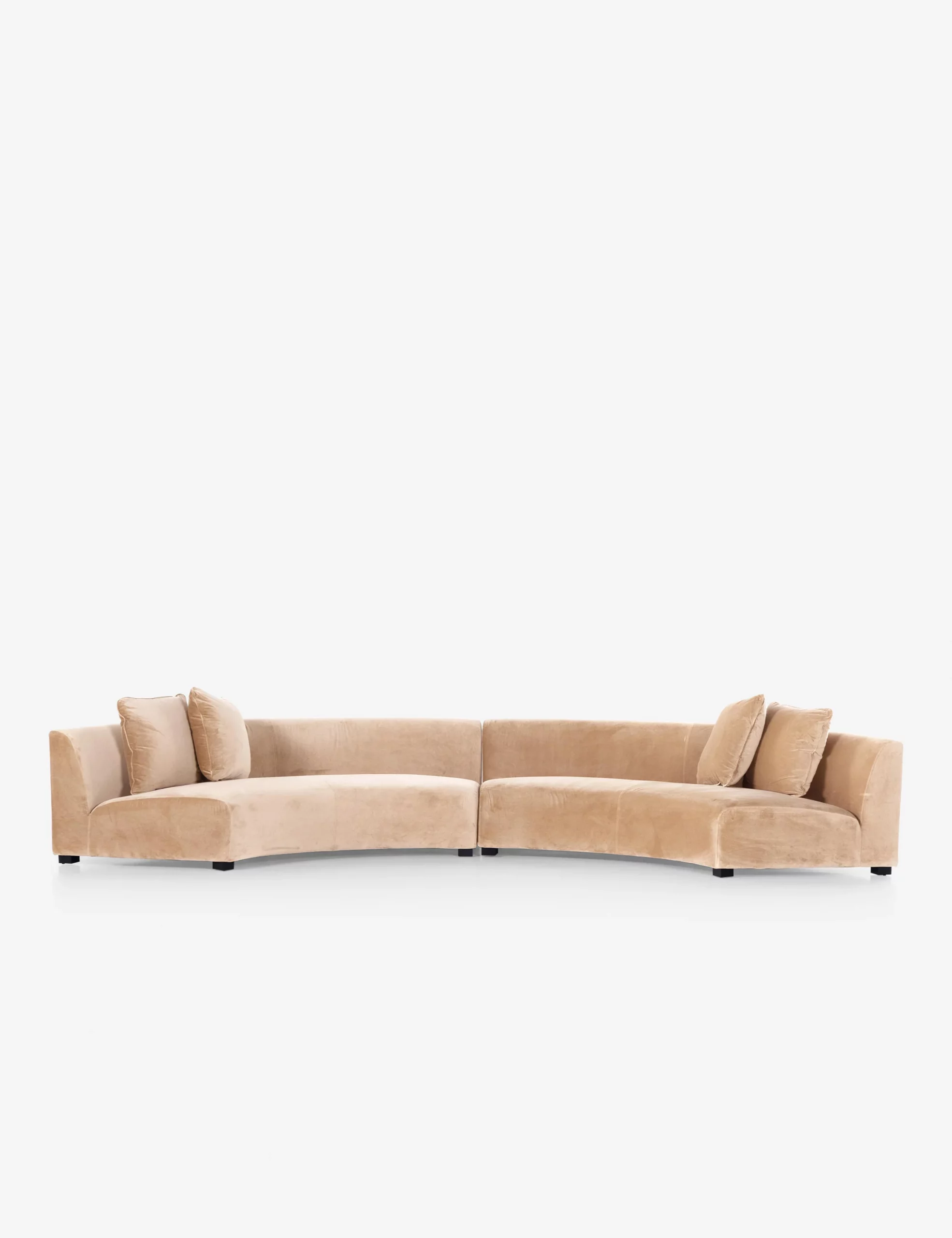 2 piece curved sectional sofa