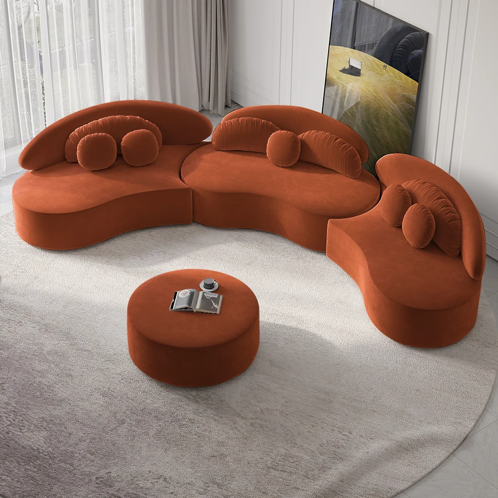 7 seat modular curved sofa