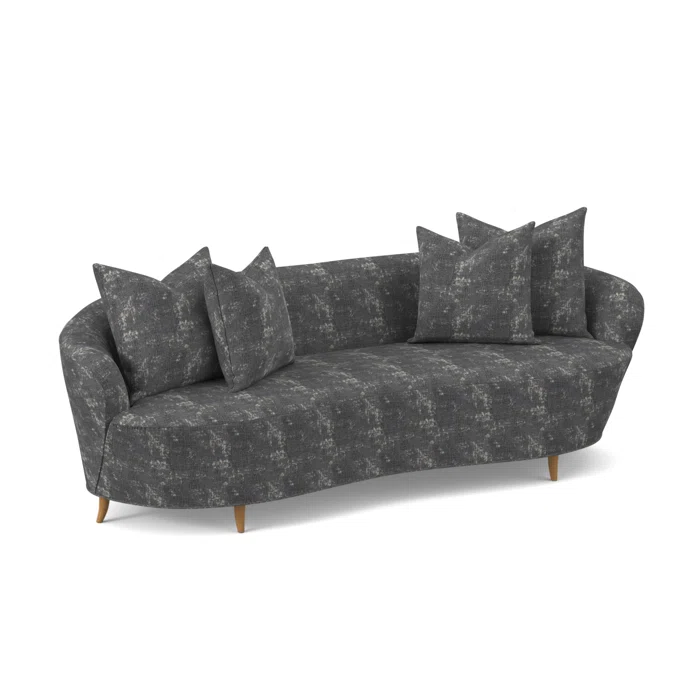 Boomerang 94” upholstered curved sofa