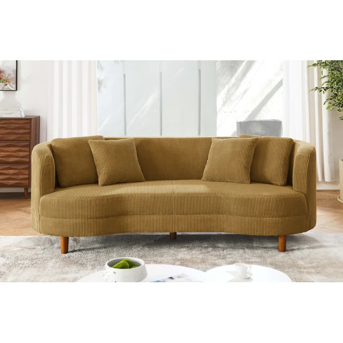 Ginger corduroy curved sofa